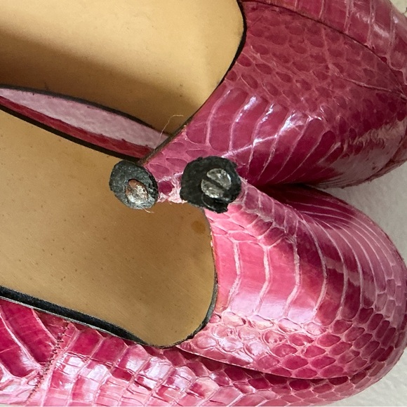 VINTAGE NEW BLACK HEELS 7 W - Picture 8 of 12